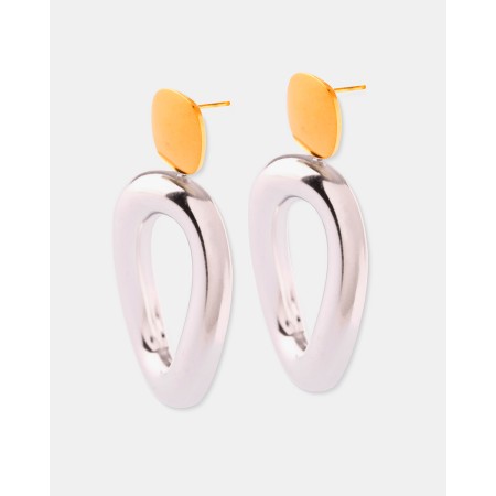 PENDIENTES ACERO BICOLOR...