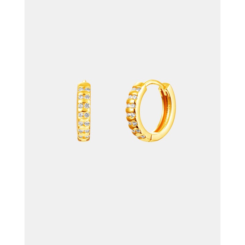 PENDIENTES ARO 13MM - CIRCONITA BLANCA 