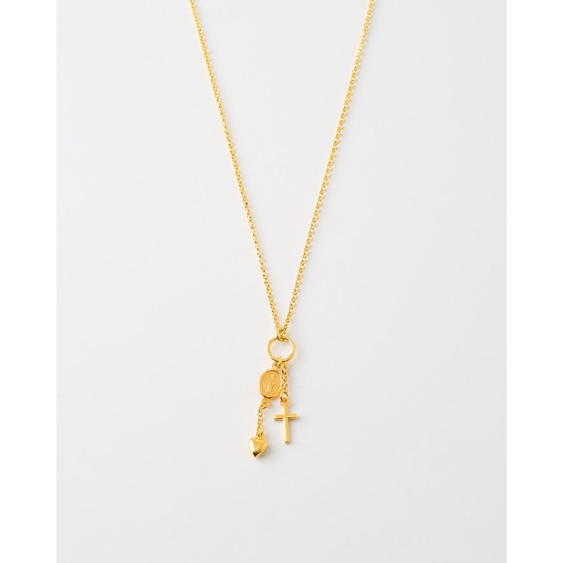 COLLAR MEDALLA MILAGROSA CRUZ Y...