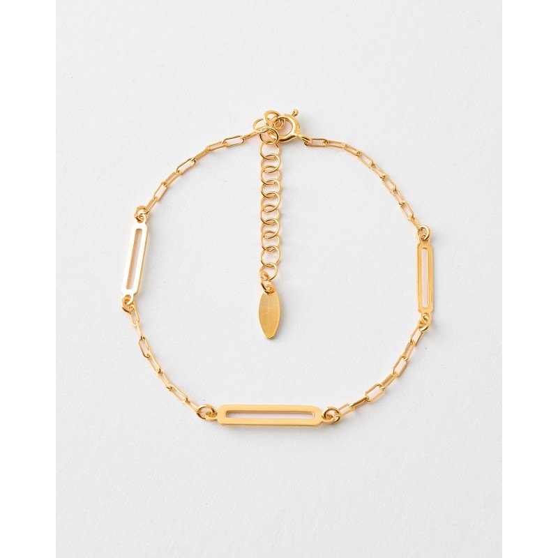 PULSERA ESLABONES PLANOS - 16+3CM LARGO