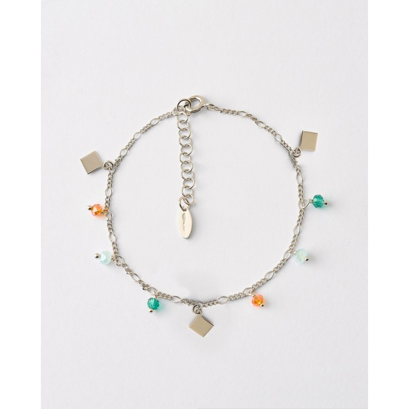 PULSERA ROMBOS Y CRISTALES MULTI...