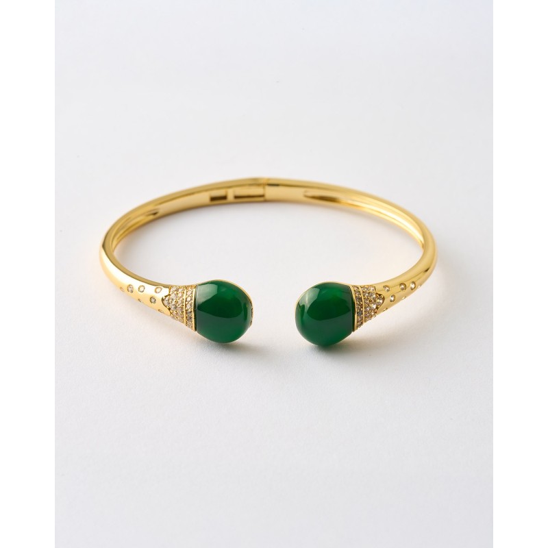 BRAZALETE ABIERTO ESMALTE VERDE...