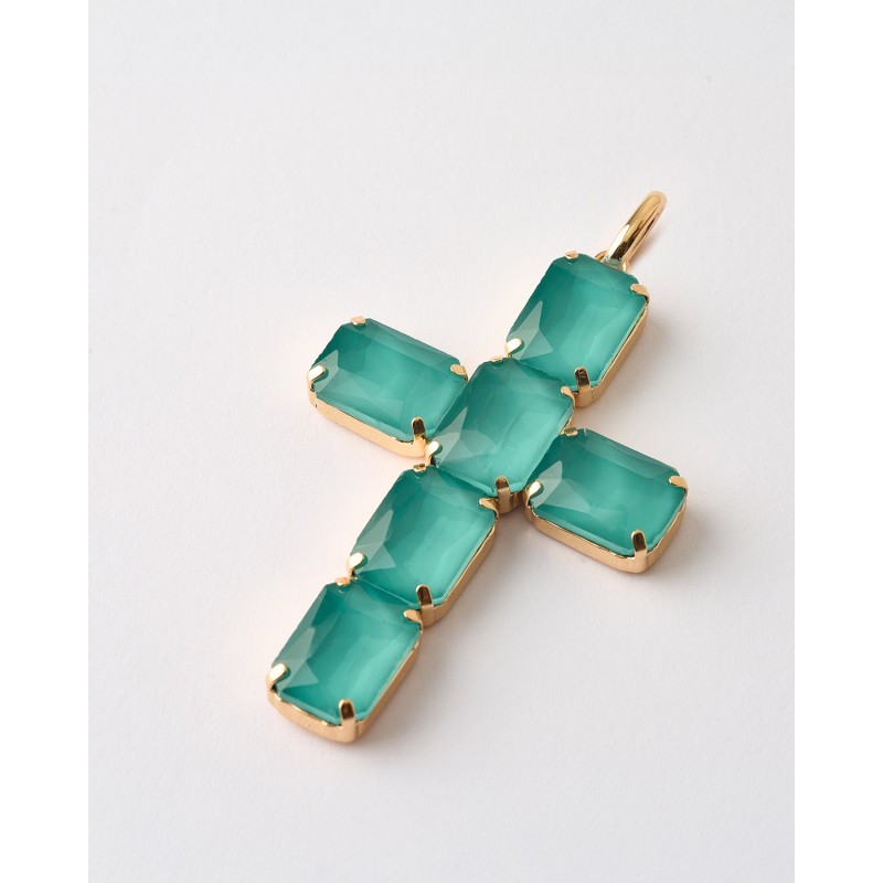 COLGANTE CRUZ 75*50MM CIRCONITAS 18*13MM