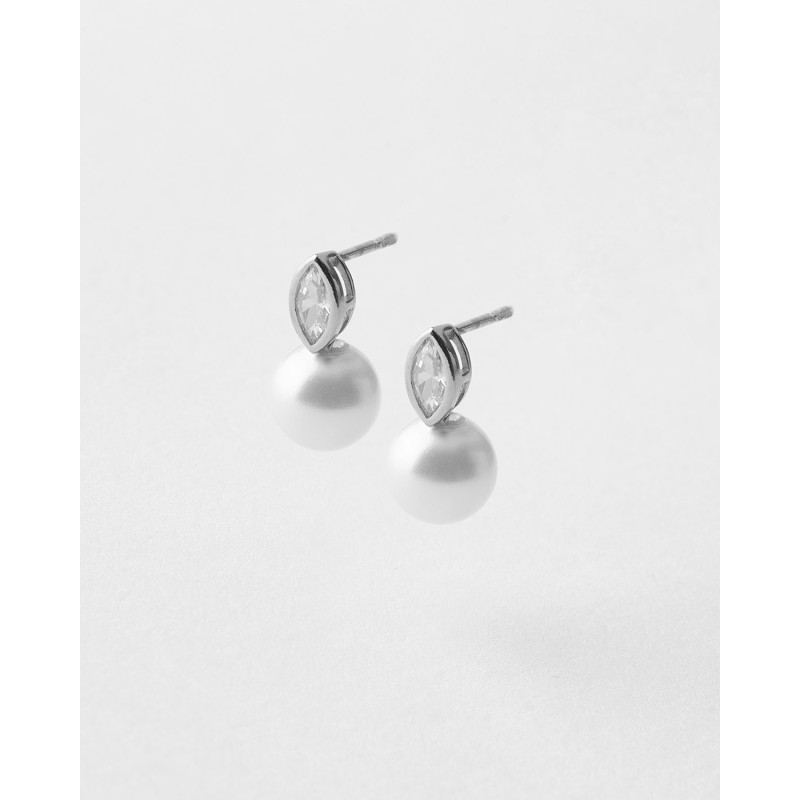 PENDIENTES CIRCONITA LAGRIMA Y PERLA 8MM