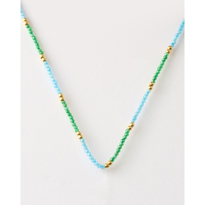 COLLAR PIEDRAS 2MM - AZUL Y VERDE 