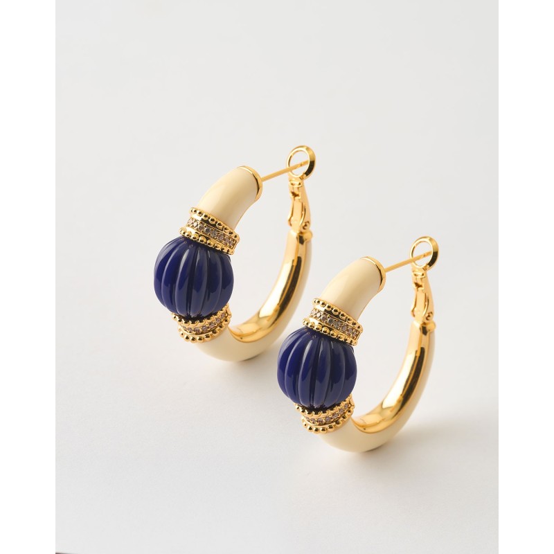 Pendientes Aro Ovalado 30mm Esmalte...