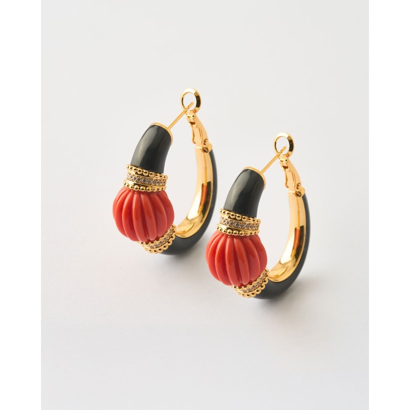 Pendientes Aro Ovalado 30mm Esmalte...