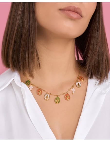 COLLAR ACERO 7 MEDALLAS VIRGEN DE LA MILAGROSA   Malizzia