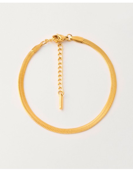 PULSERA SNAKEFLAT ACERO 3MM ANCHO 17+4CM  Malizzia