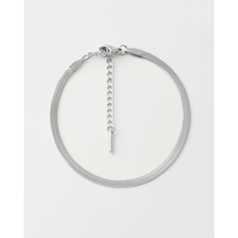 PULSERA SNAKEFLAT ACERO 3MM ANCHO 17+4CM