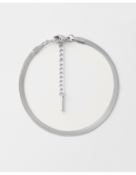 PULSERA SNAKEFLAT ACERO 3MM ANCHO 17+4CM  Malizzia