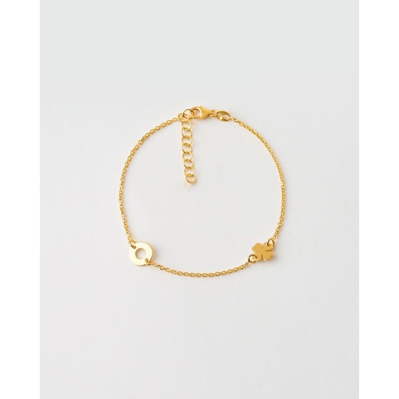 PULSERA CIRCULO Y TREBOL - 17+2CM LARGO