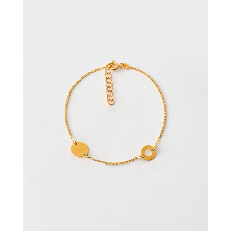 PULSERA CIRCULO Y CIRCULO - 17+2CM LARGO