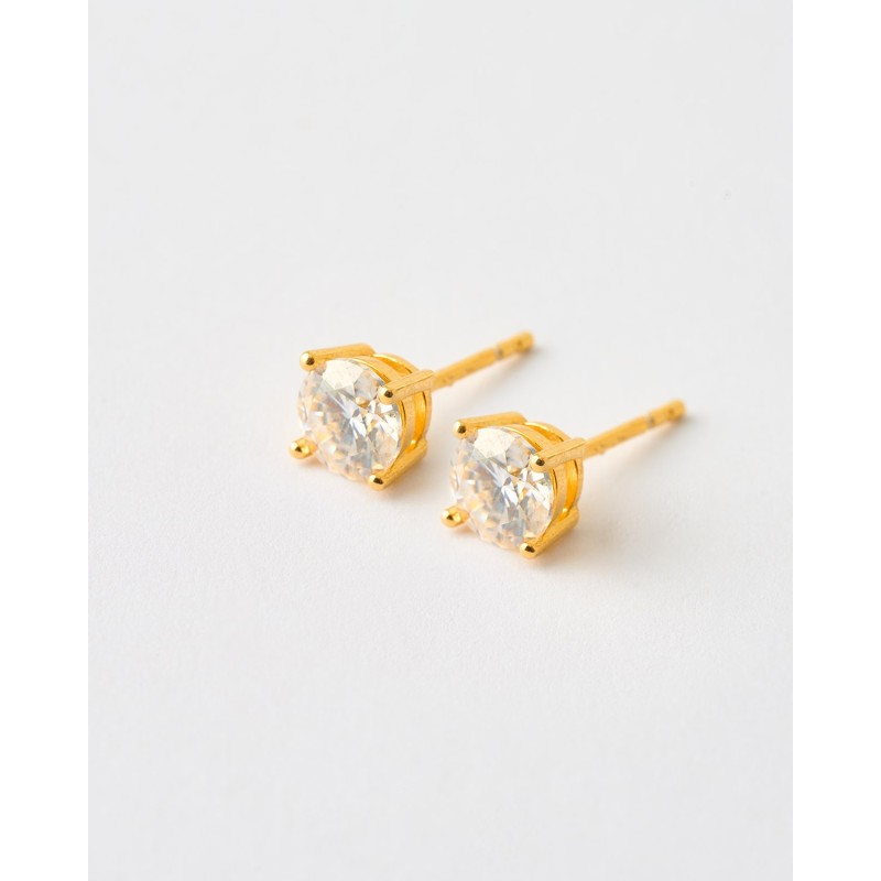 PENDIENTES MOISSANITA REDONDA 6MM -...