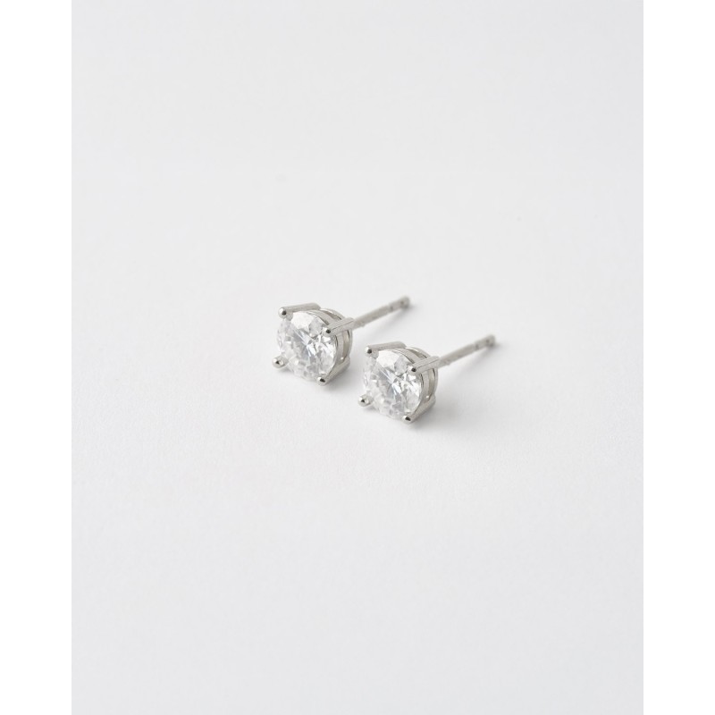 PENDIENTES MOISSANITA REDONDA 4MM -...