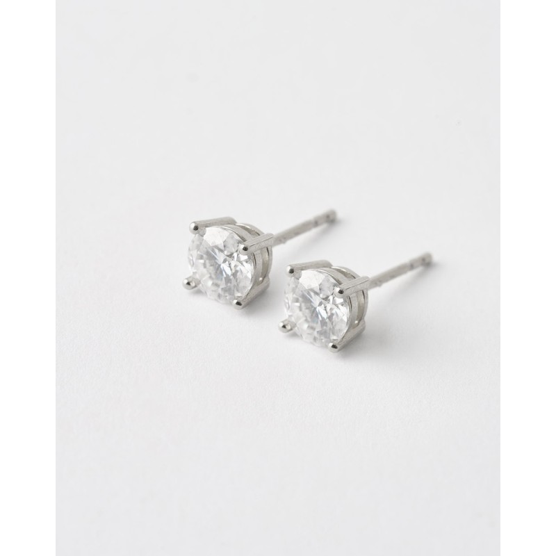 PENDIENTES MOISSANITA REDONDA 6MM -...