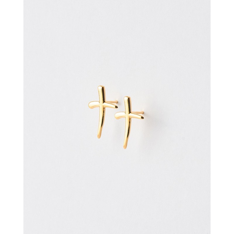 PENDIENTES CRUZ 15X10MM 