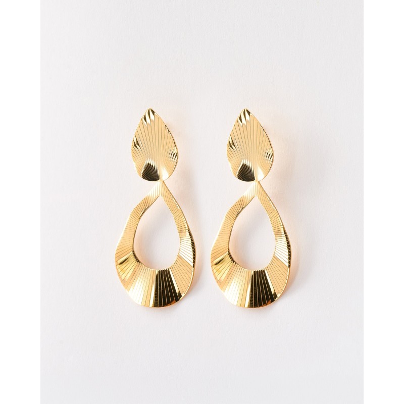 PENDIENTES LAGRIMA DOBLE RAYADA 45MM...
