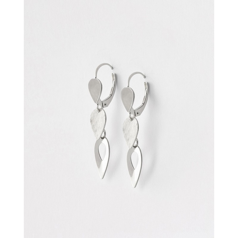 PENDIENTES TRIPLE LAGRIMA LISO Y MATE...