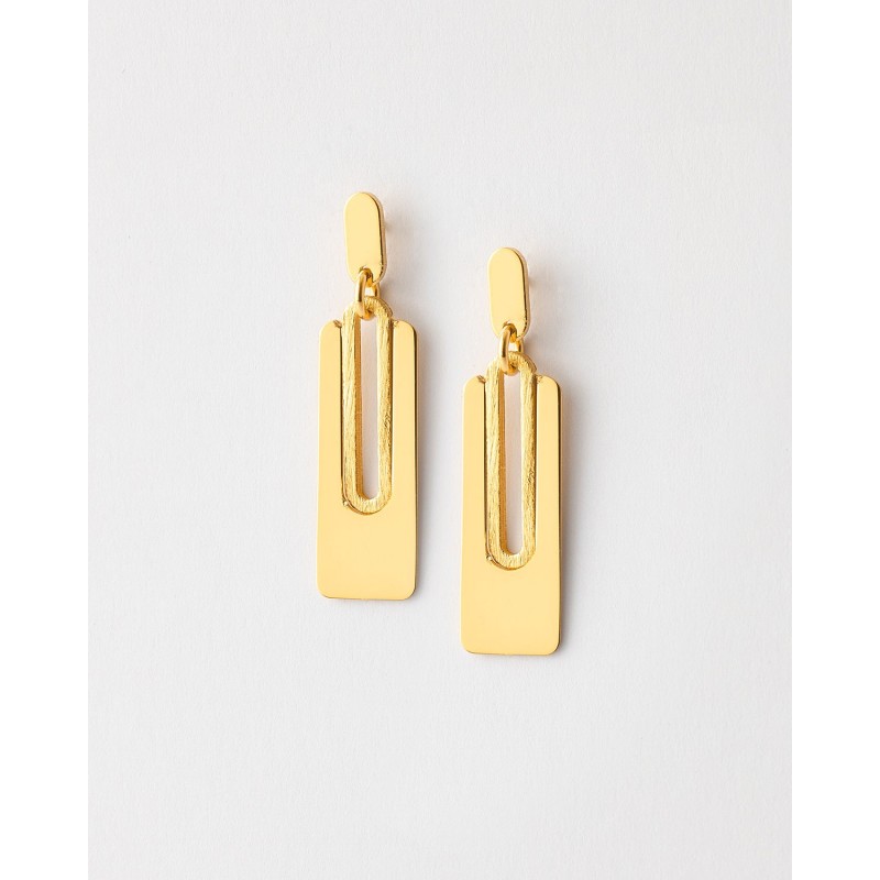 PENDIENTES RECTANGULO LISO Y MATE...