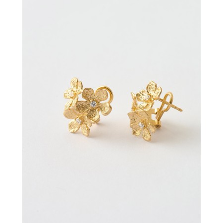 PENDIENTE TRIPLE FLOR Y...