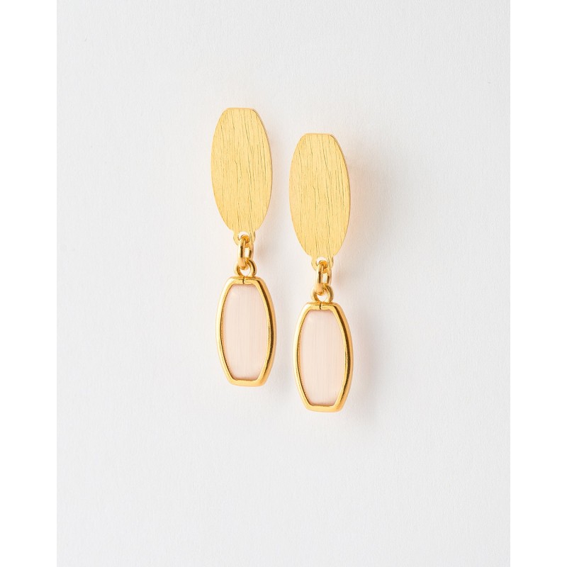 PENDIENTES CRISTAL OVALADO COLOR 3.1CM