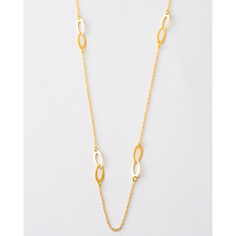 COLLAR LARGO OVALOS ENTRELAZADOS -...