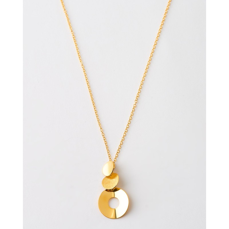 COLLAR TRIPLE CIRCULO MATE Y LISO -...