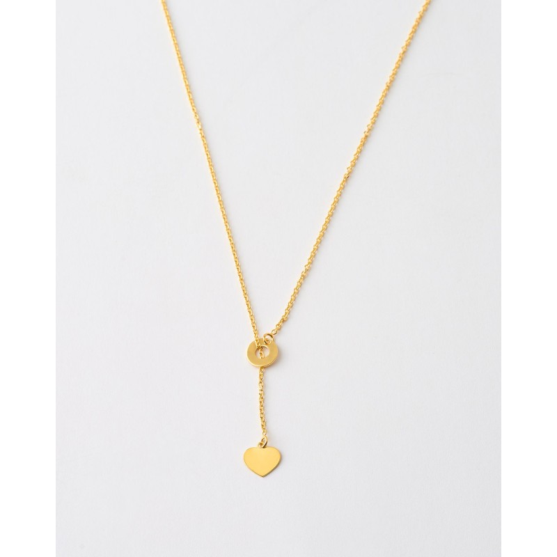 COLLAR CORBATA CIRCULO Y CORAZON -...