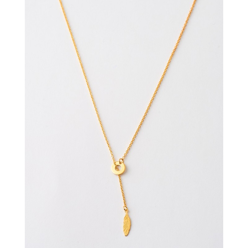 COLLAR CORBATA CIRCULO Y PLUMA -...