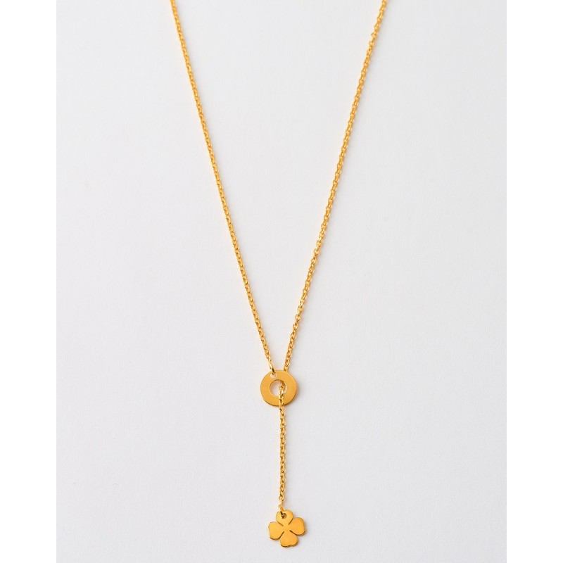 COLLAR CORBATA CIRCULO Y TREBOL -...