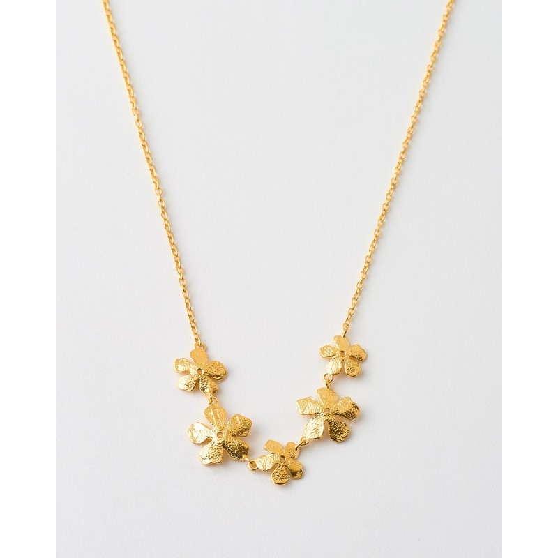 COLLAR 5 FLORES Y CIRCONITA - 40+5CM...