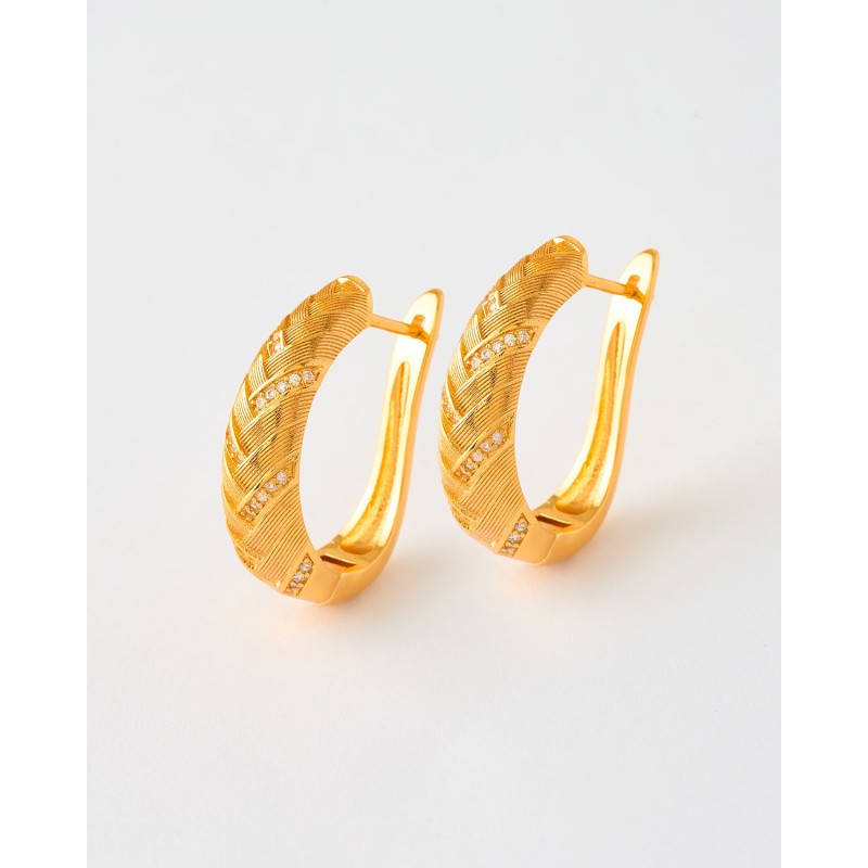 PENDIENTES ARO OVALADO 25MM TRENZADO...