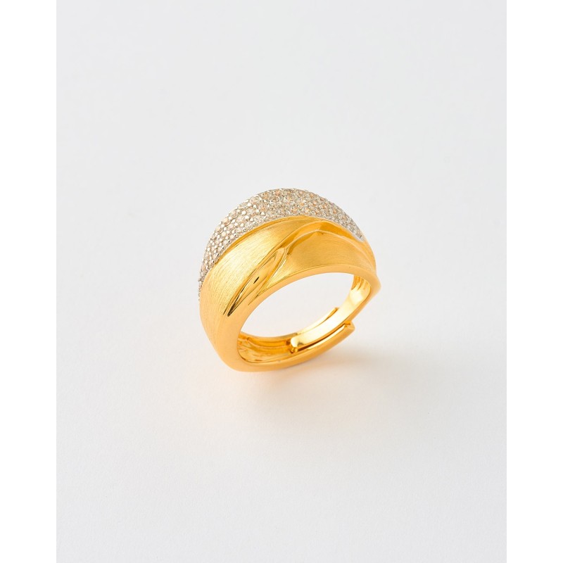 ANILLO 3 BANDAS MATE Y CIRCONITAS -...