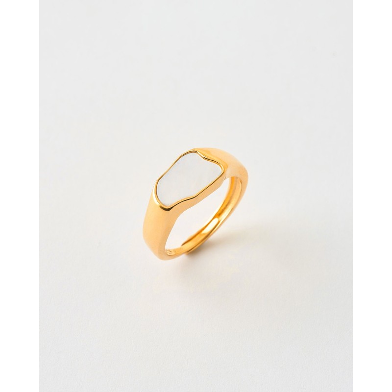 ANILLO FORMA IRREGULAR MADREPERLA -...