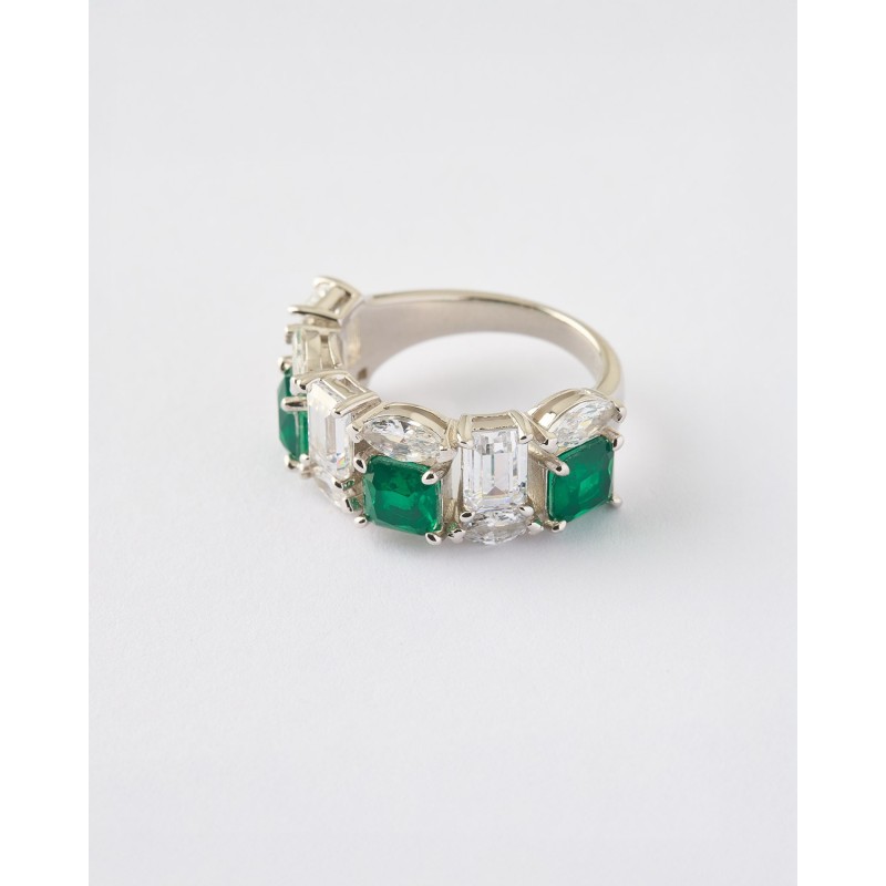 ANILLO DOBLE BANDA CIRCONITAS OVAL Y...