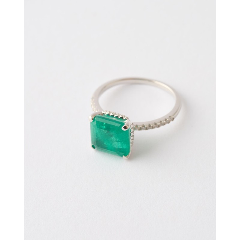 Anillo Circonita Esmeralda 10mm