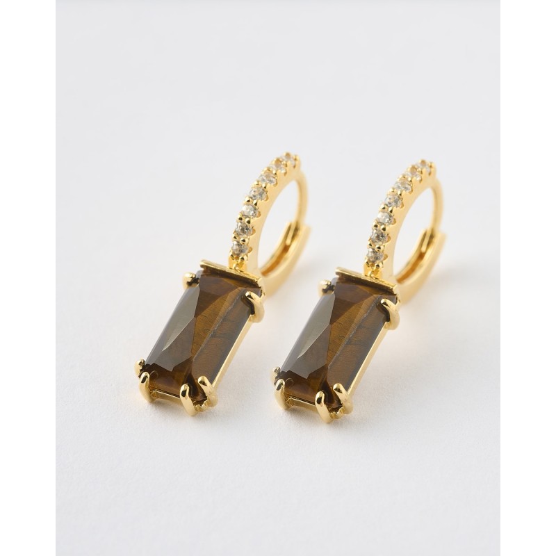 PENDIENTES ARO CIRCONITAS Y OJO DE...