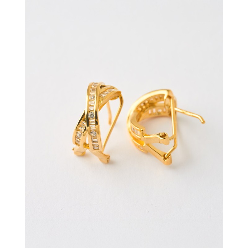 PENDIENTES ARO CRUZADO MULTIBANDA CON...