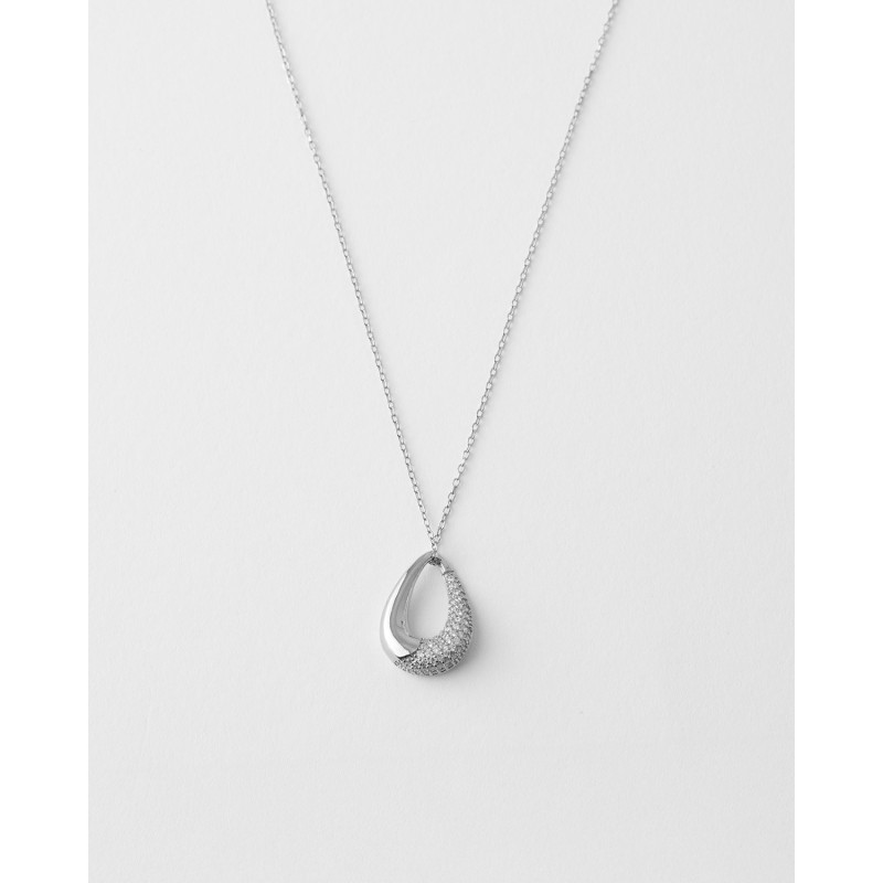 COLLAR SILUETA LAGRIMA PAVE CIRCONITAS