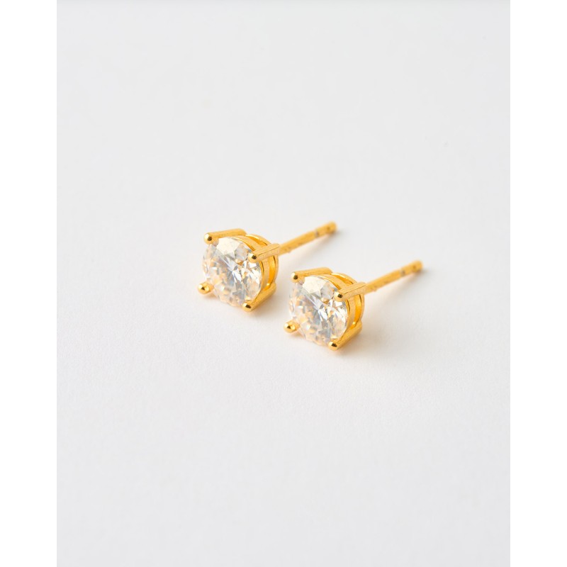 PENDIENTES MOISSANITA REDONDA 5MM - 1CT