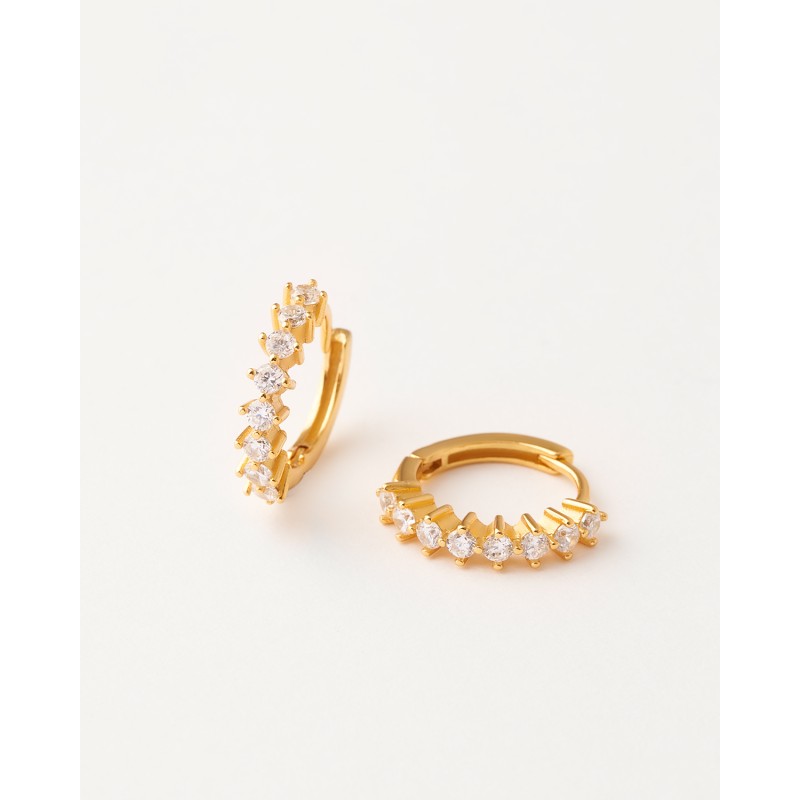 PENDIENTES ARO 12MM PLATA Y CIRCONITAS 