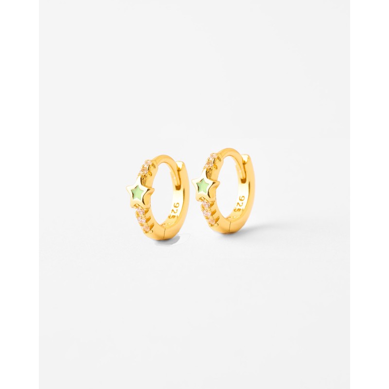 PENDIENTE ARO 11MM ESTRELLA ESMALTE Y...