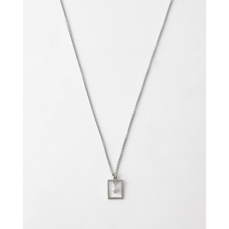 COLLAR RECTANGULO 11X9MM  PERLA 3MM -...