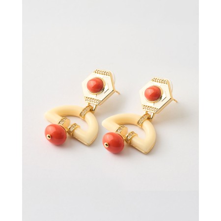 PENDIENTES ESMALTE NARANJA...