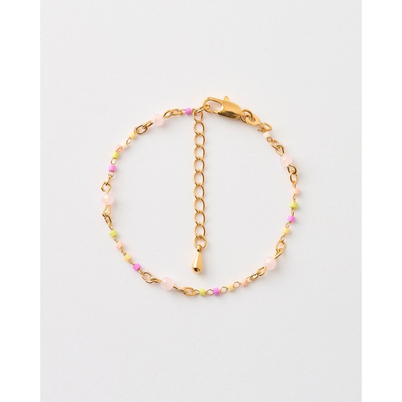 PULSERA CRISTALES ROSAS 3.5MM BEADS -...