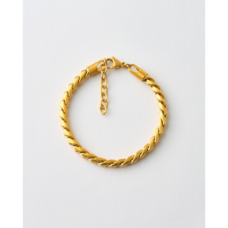 PULSERA CADENA TRENZADA MATE - 17+3CM...