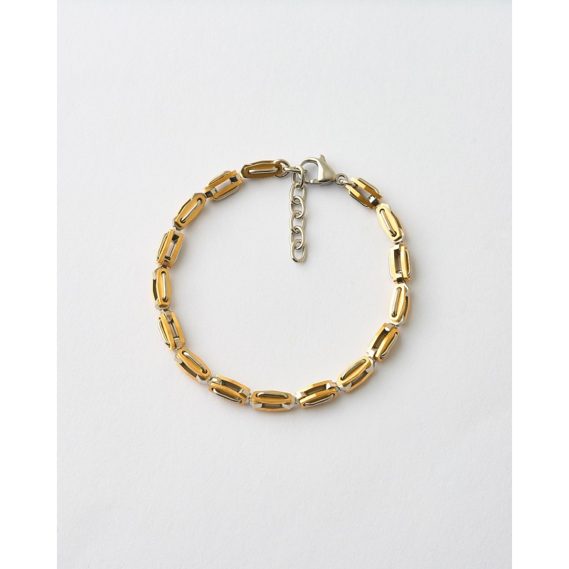 PULSERA CADENA BICOLOR ESLABON...