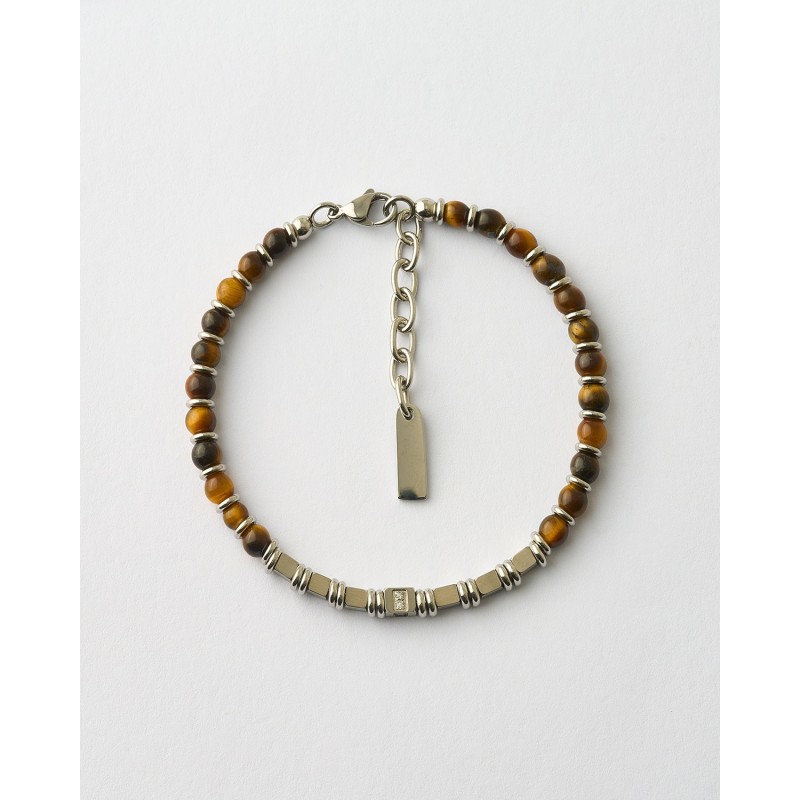 PULSERA CABALLERO CUENTAS OJO DE TIGRE