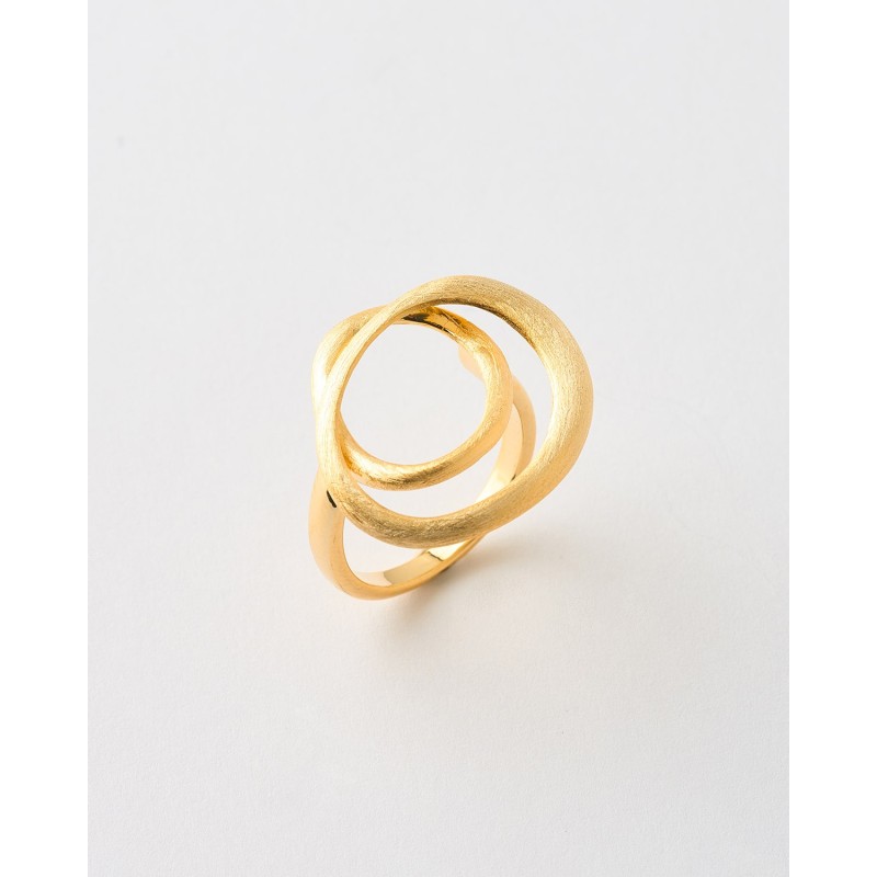 ANILLO DOBLE OVALO ENTRELAZADO MATE